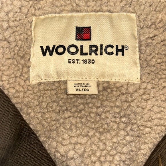 Woolrich Men's Canvas Sherpa Lined Barn Jacket Coat Corduroy Collar Sz XL - Picture 3 of 3